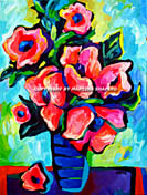 SOLD to London, UK
"Poppies On Blue", original
acrylic on canvas painting
18"x 24"
