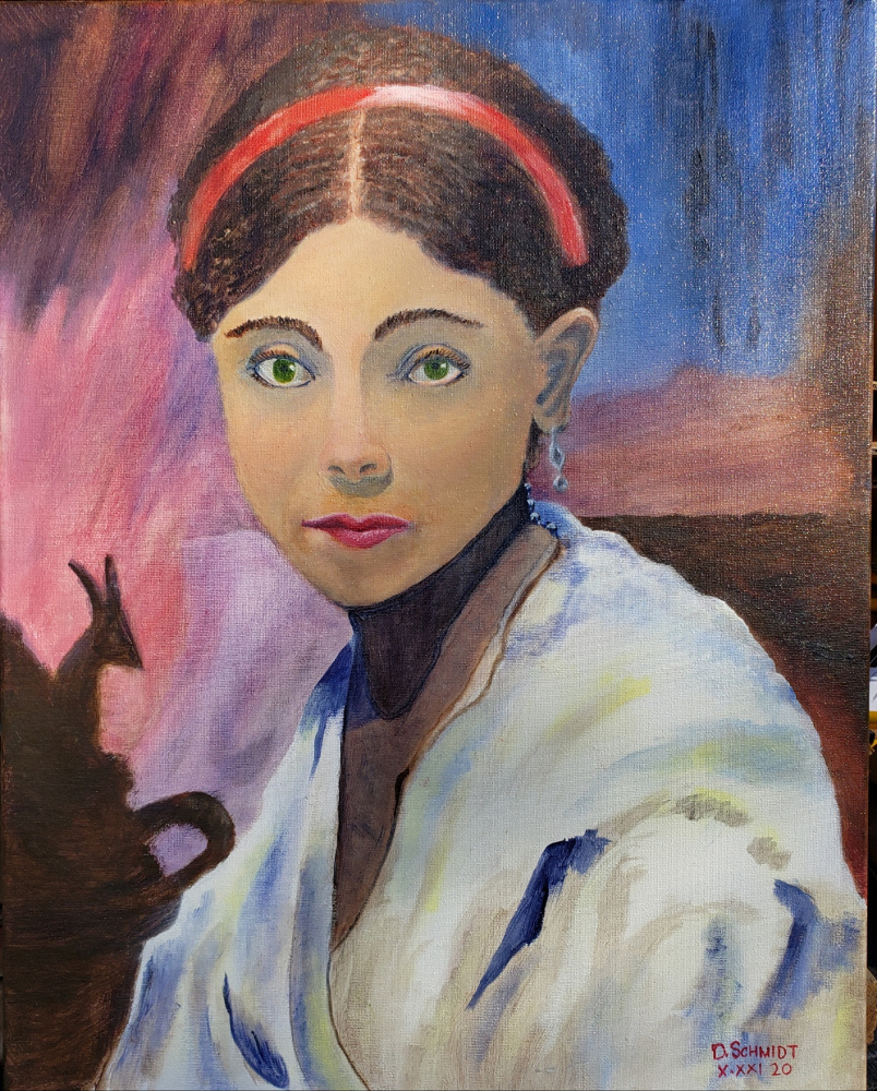 Girl with red hair band-Inspired by  John Singer Sargent