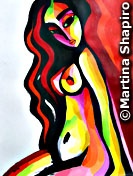 Red Sitting Nude abstract fine art nudes paintings