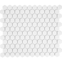 White 1" Hexagon