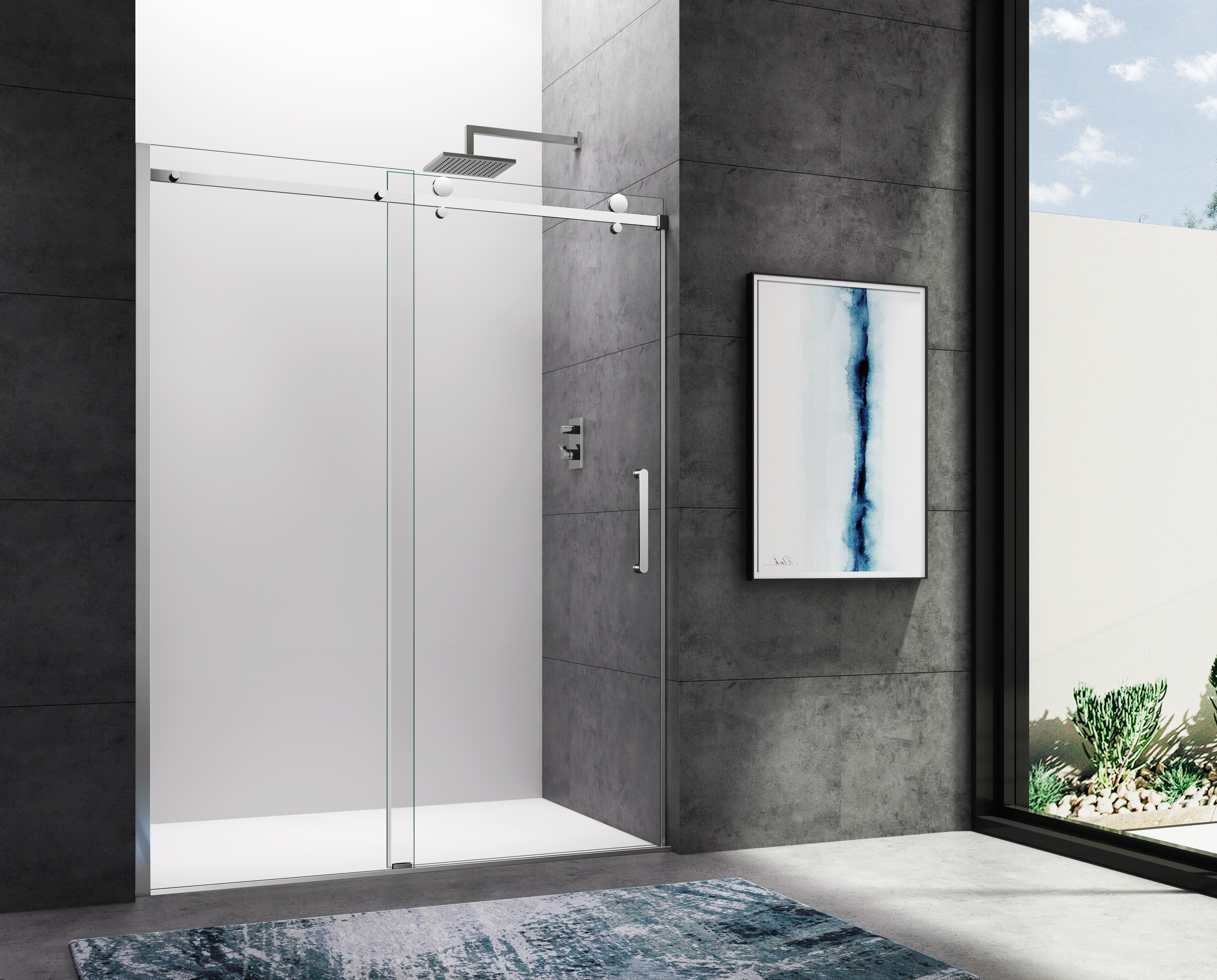 60x75 Brushed Nickel Frameless Shower Door $639.99