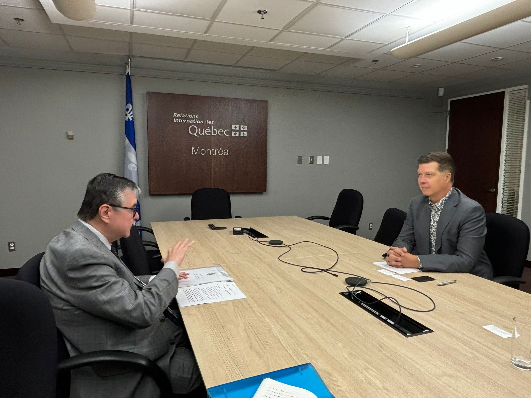 Wednesday, August 28. Meeting of Ambassador G Alvarez with Mathieu Parenteau, Director of Latin America, MInistry of Foreign Affaires of Quebec.