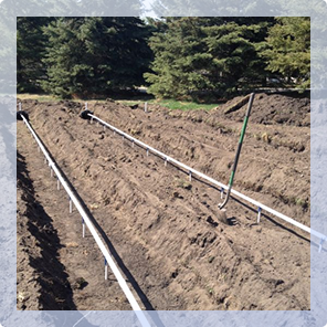 Septic equipment in the ground