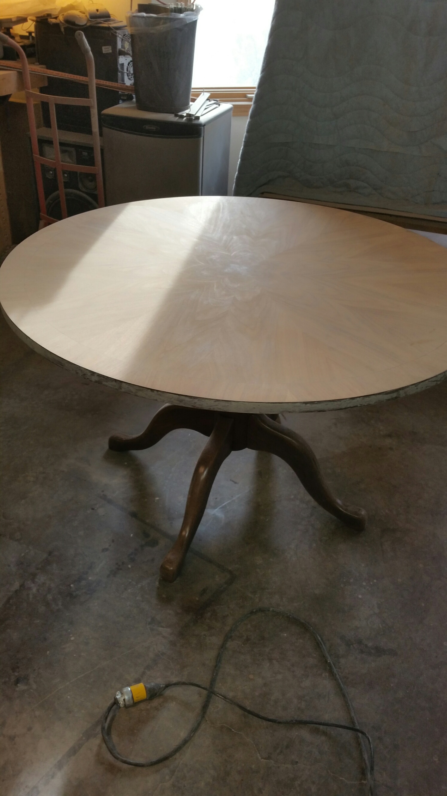 Table top stripped and prepped