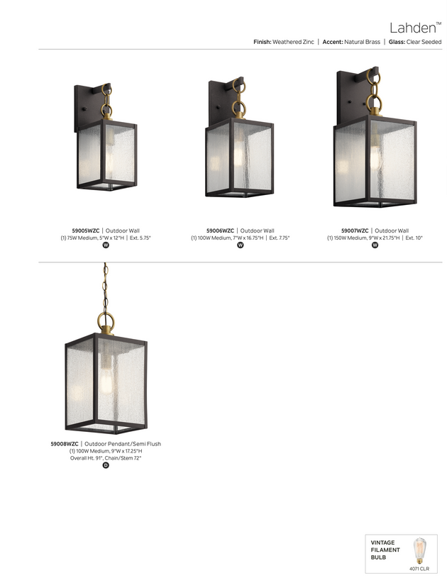 525 Lehden Collection
Available in Weathered Zinc with Natural Brass
Starting at
Regular Price $162.99
On Sale 146.99