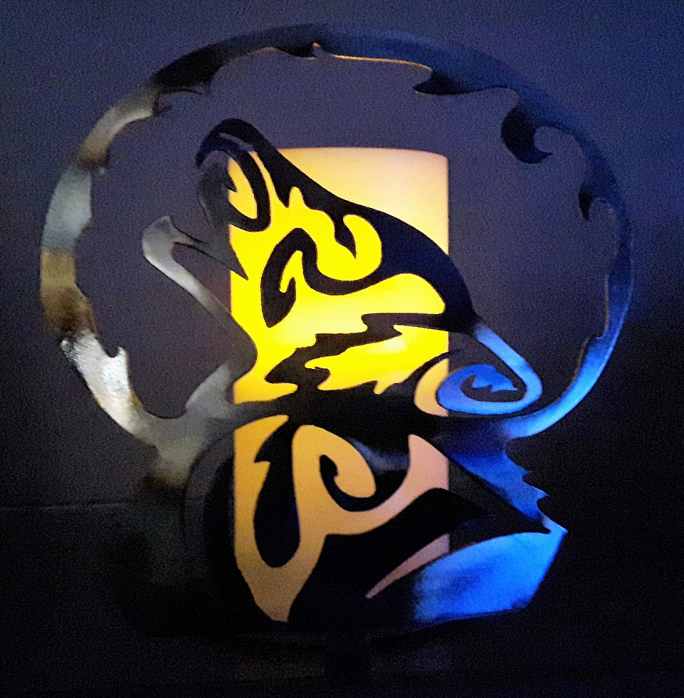 Metal art, Candle holder wolf, Campbell river BC, Vancouver island BC, Vancouver BC, Victoria BC, British Columbia