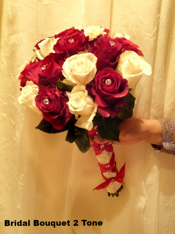 $120 Bridal Bouquet 2 tone Roses 