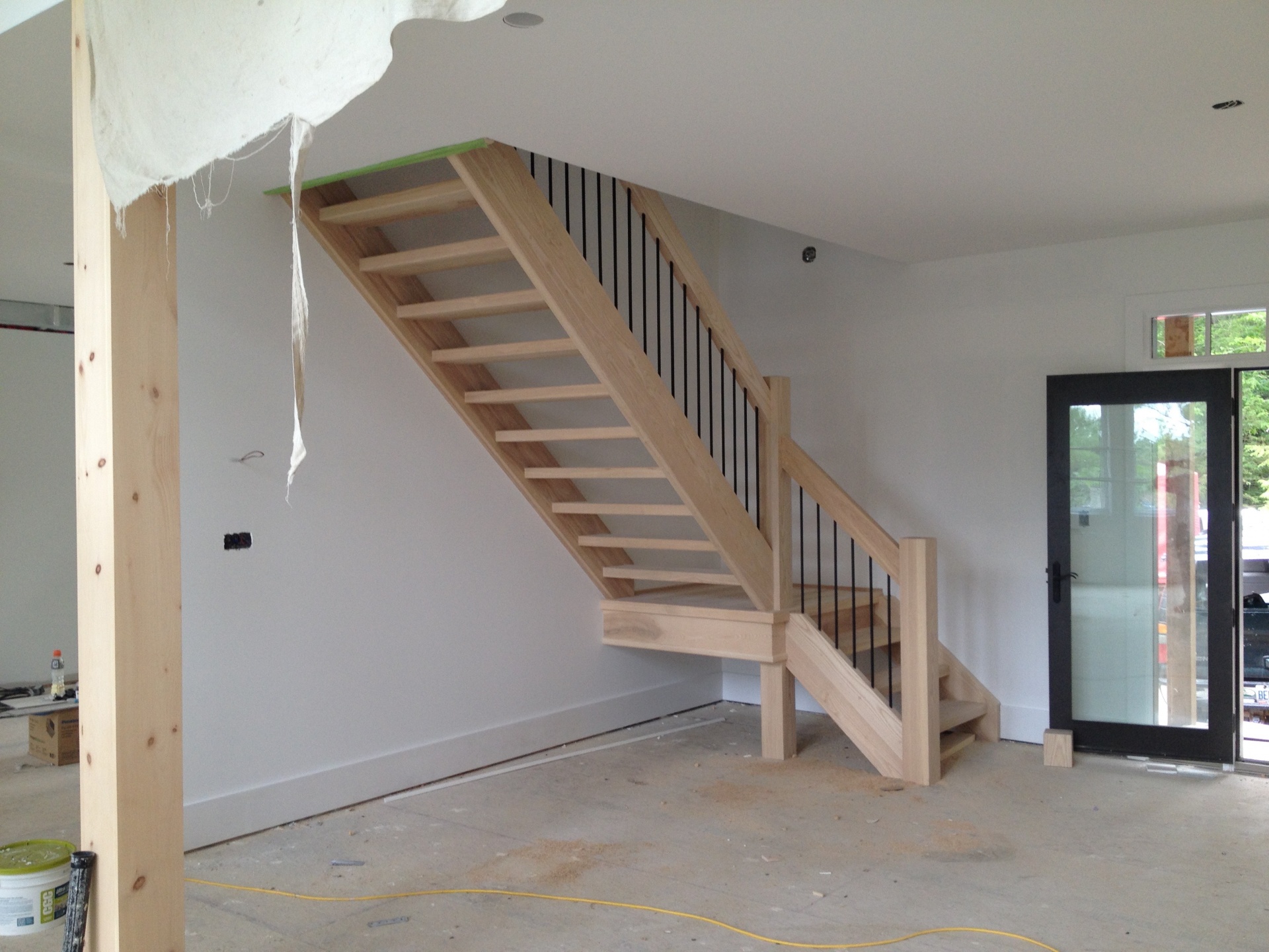 Straight ash Scandinavian style stair