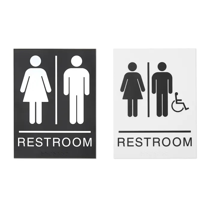 Neutral Restroom Signs 