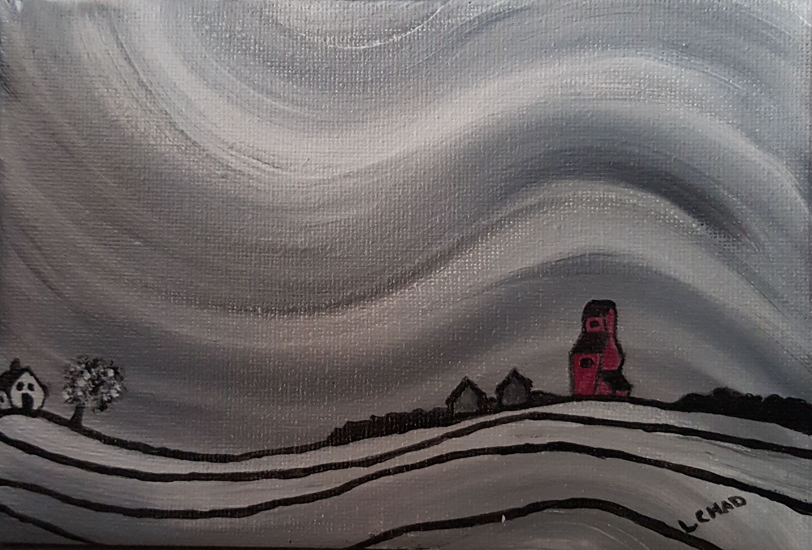 "Prairie Frost" [2015]
Acrylic on canvas. 7" x 4.75" (unframed with easel)
SOLD