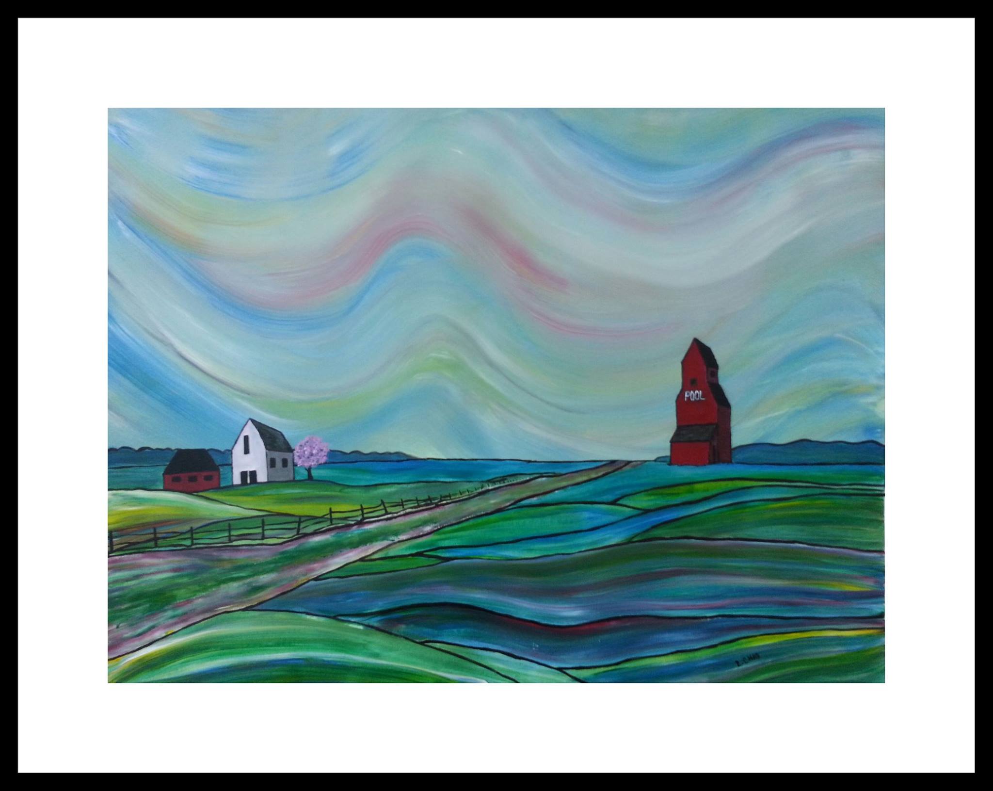 "Prairie Sea" [2015]
Acrylic on paper. 22.5" x 16.5" (image). 30.5" x 24.5" (framed).
SOLD