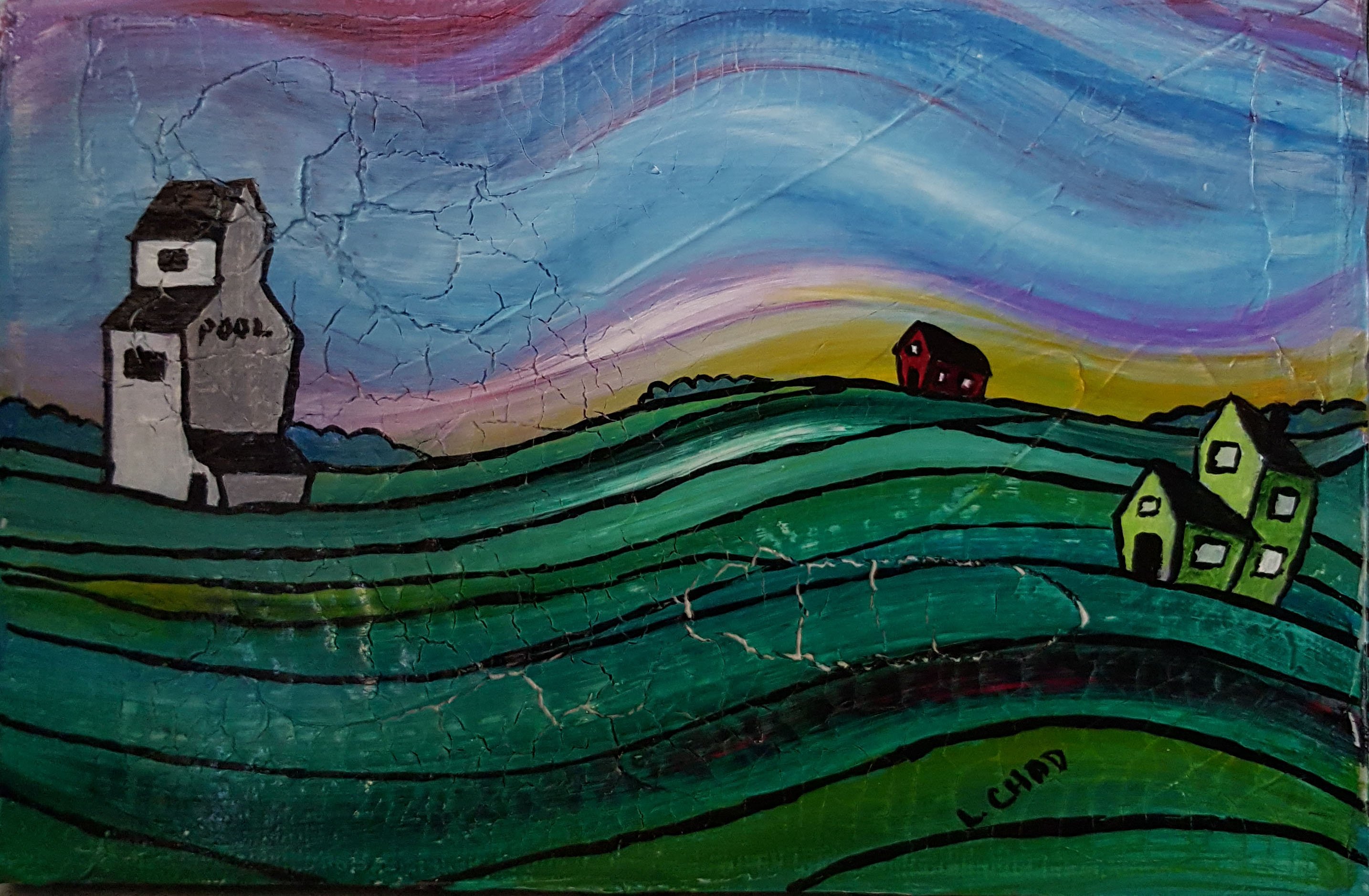 "Prairie Whimsy" [2015]
Acrylic on canvas. 7" x 4.75" (unframed with easel)
SOLD