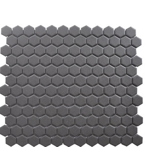 Cali Black 1" hexagon unglazed