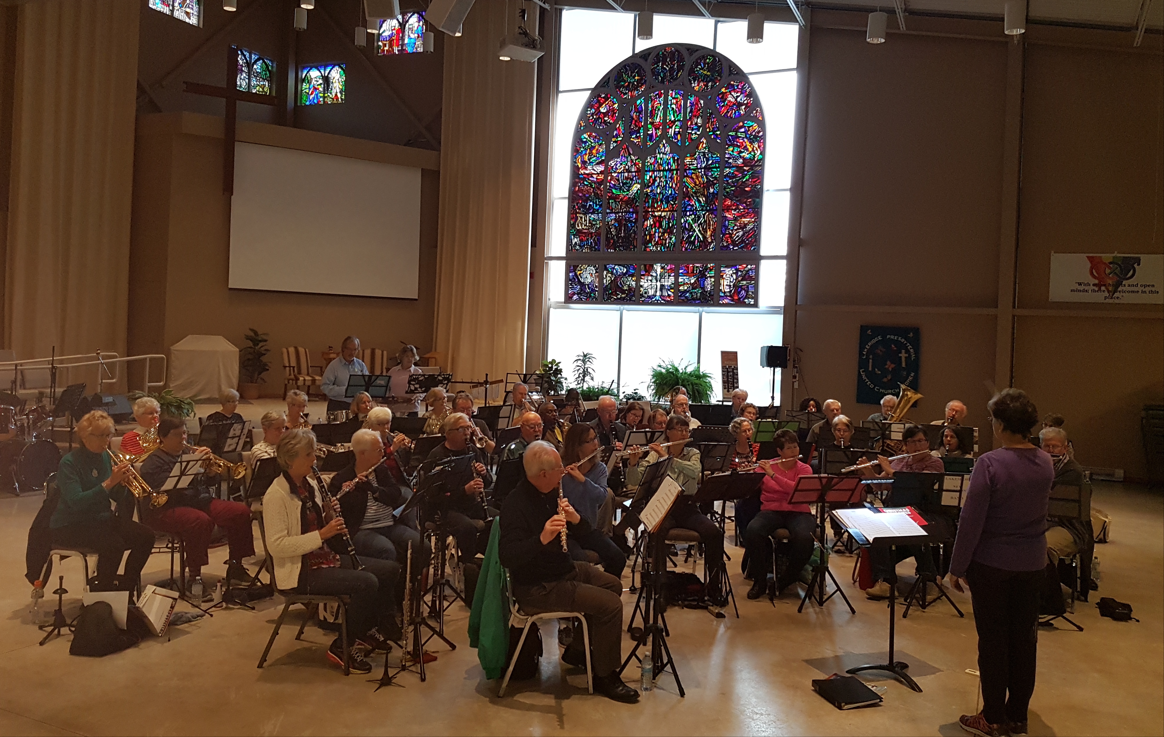 Concert Band Practice at Faith United Church 2017