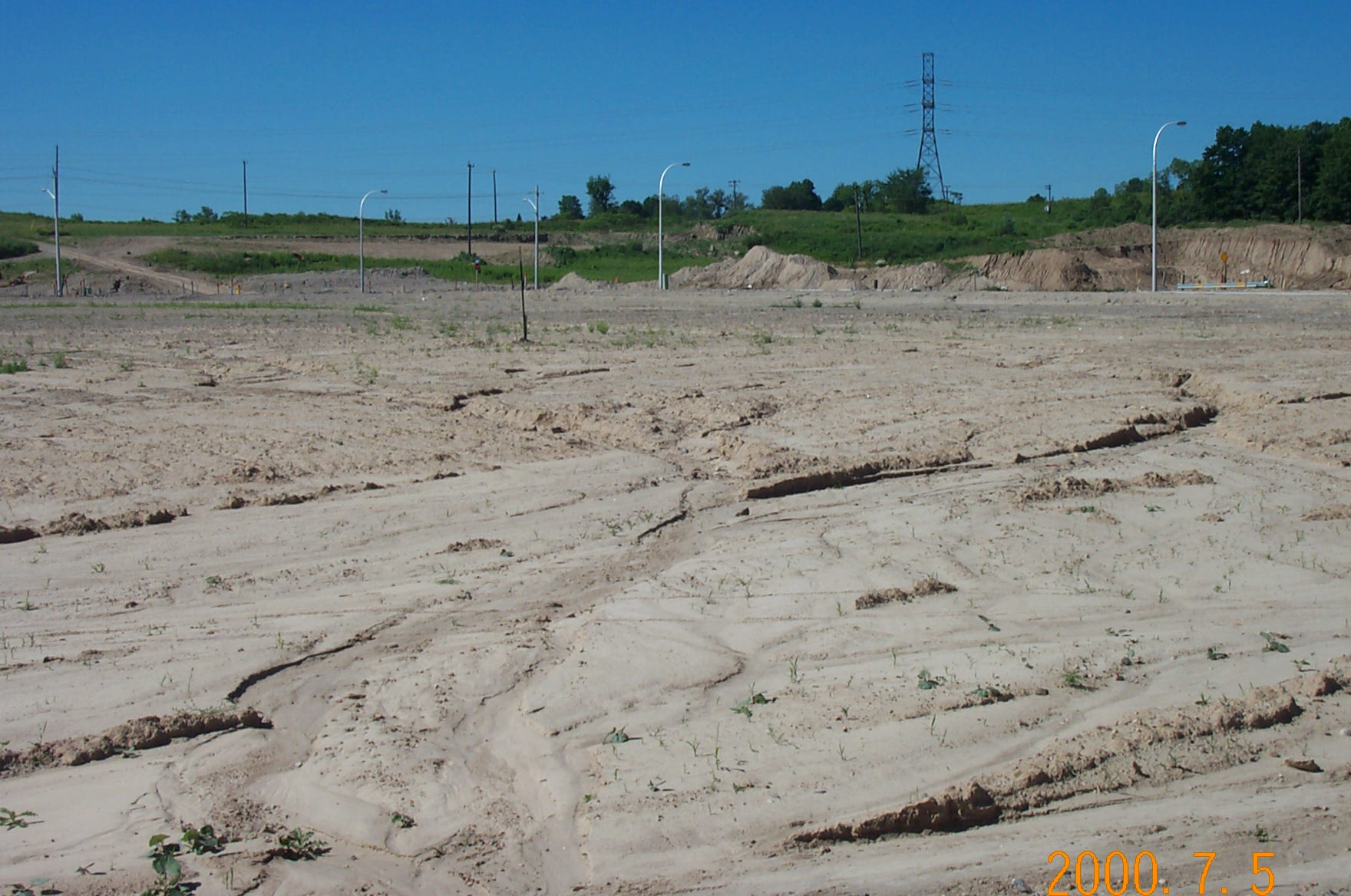 Urban soil erosion - new subdivision.