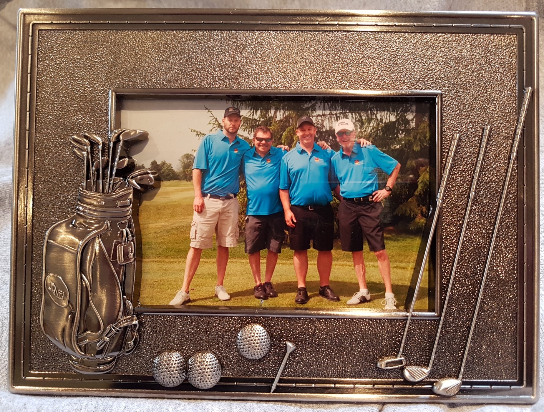 PEWTER PICTURE FRAME – STOCK GOLF