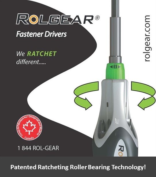ROLGEAR - Made In Canada! Patented Roller Bearing Ratcheting Mechanism Makes For The Smoothest And Best Quality Screwdriver On The Market