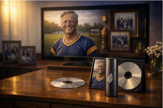Professional media digitization service converting film reels, VHS tapes, and archival documents in an office Professional media digitization service converting film reels, VHS tapes, and archival documents in an office