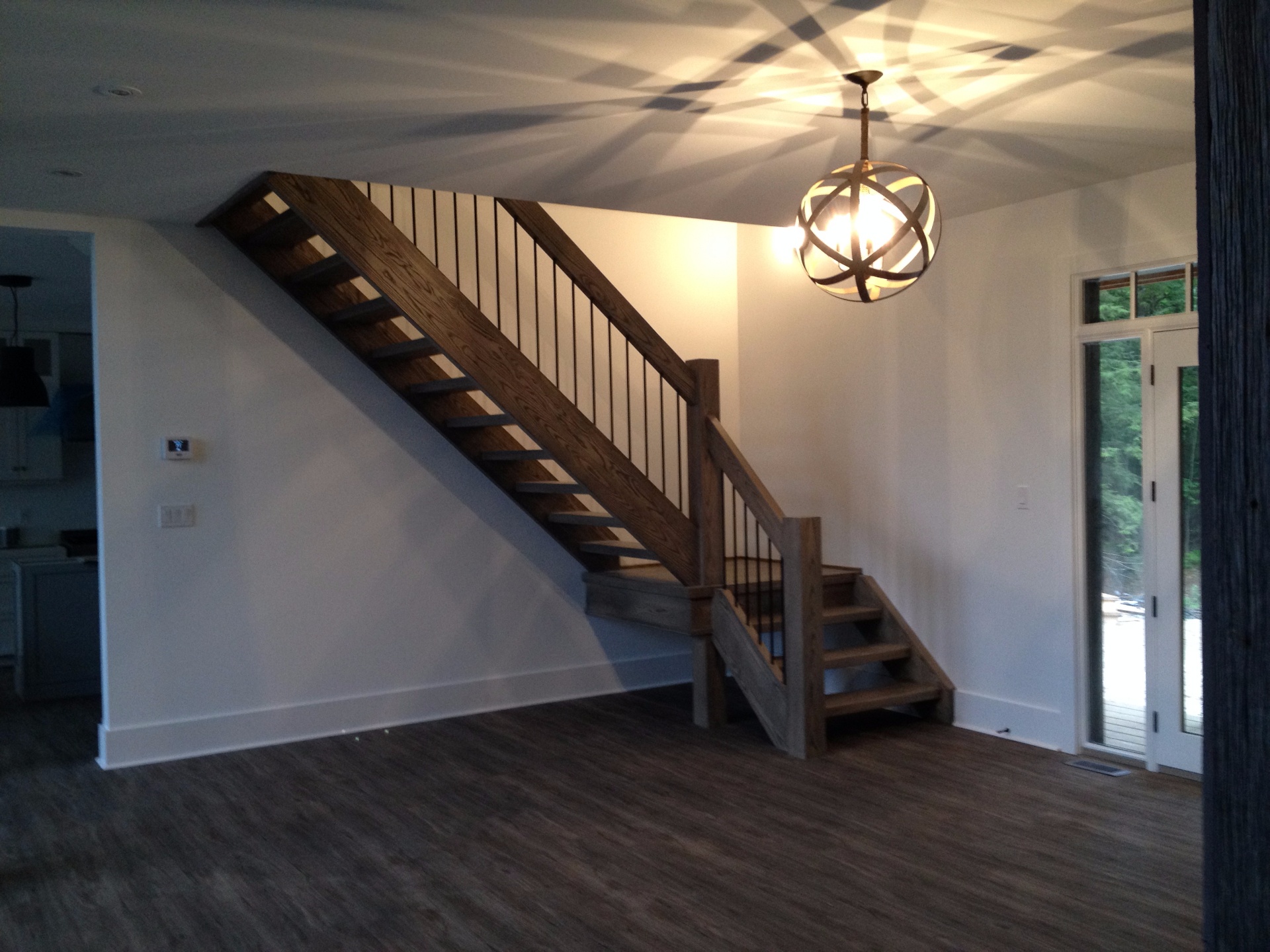 Straight ash Scandinavian style stair