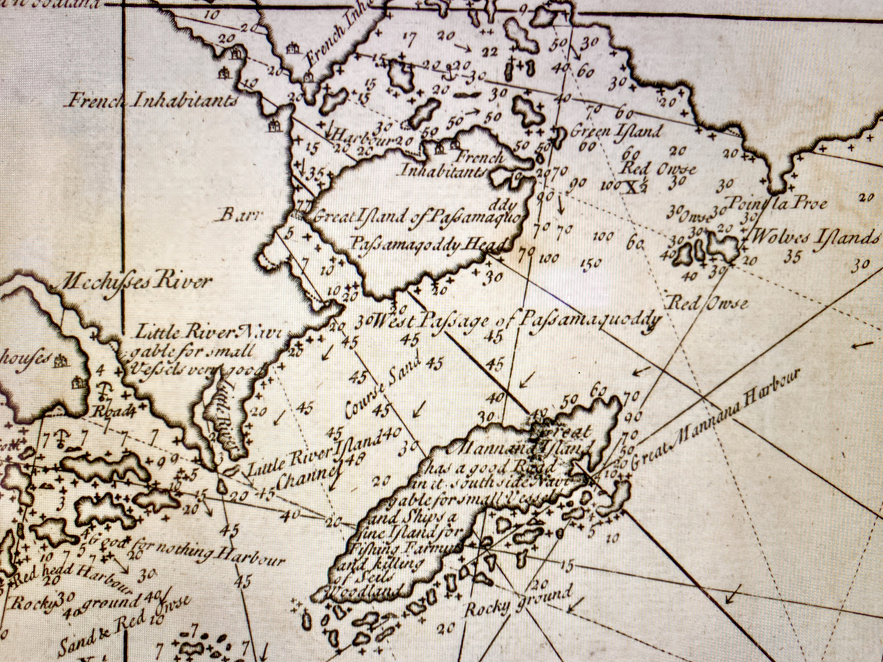 Map From The English Pilot Showing Grand Manan