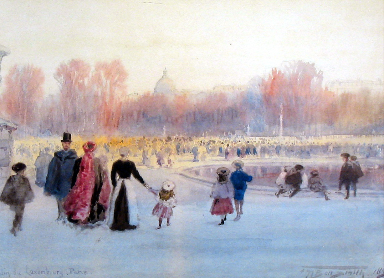 Path, Jardin du Luxembourg, watercolour on paper