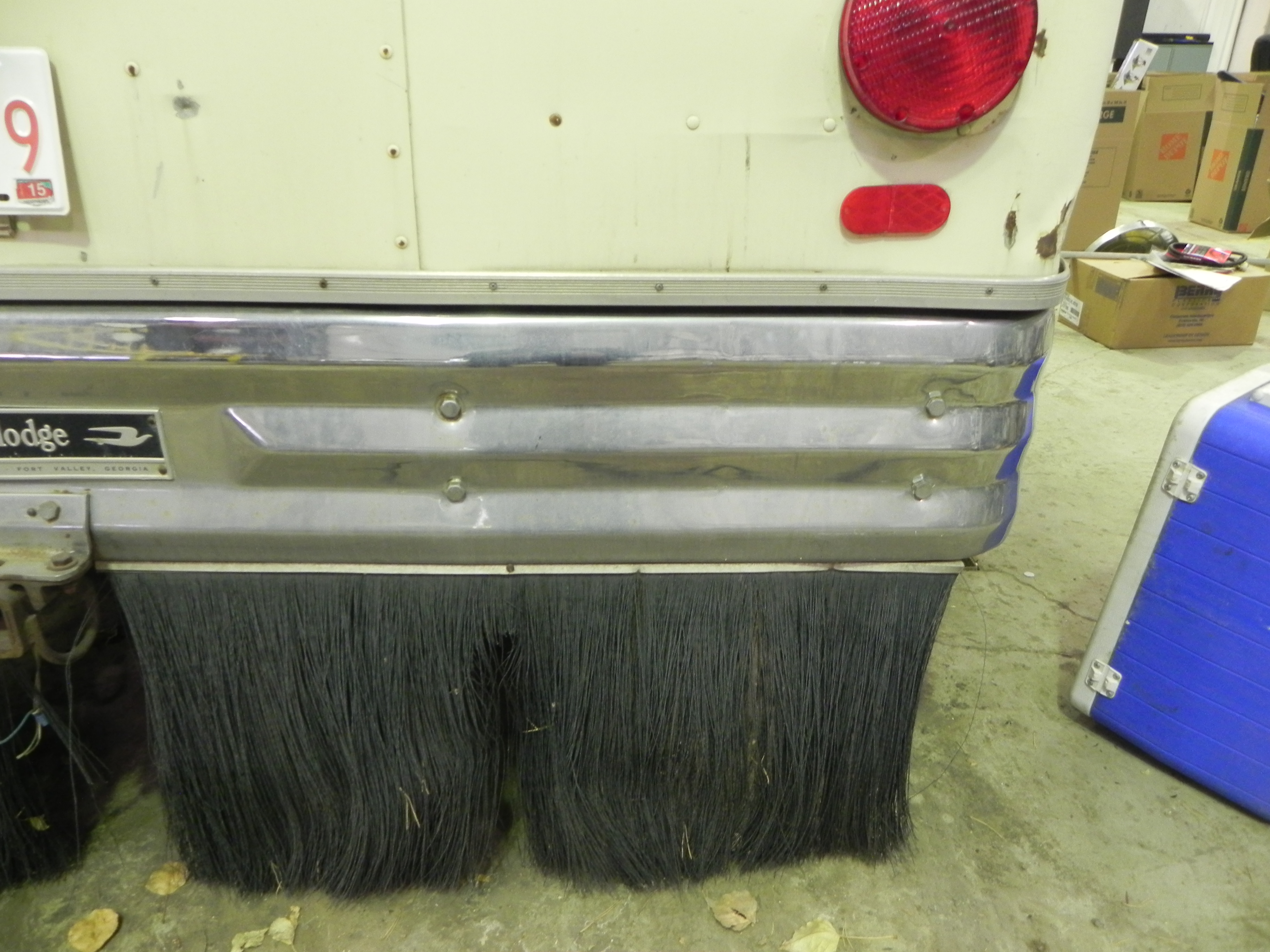 Rear Bumper on a 40 year old motorhome before polishing