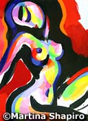Abstract Sitting Nude painting contemporary fine art nudes