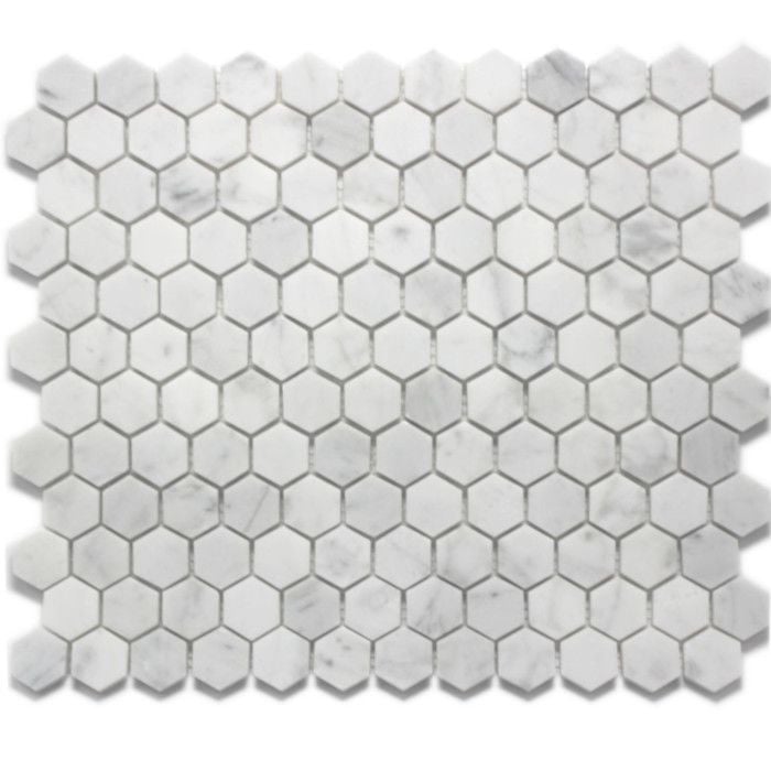Bianco Carrara Hexagon 1"
