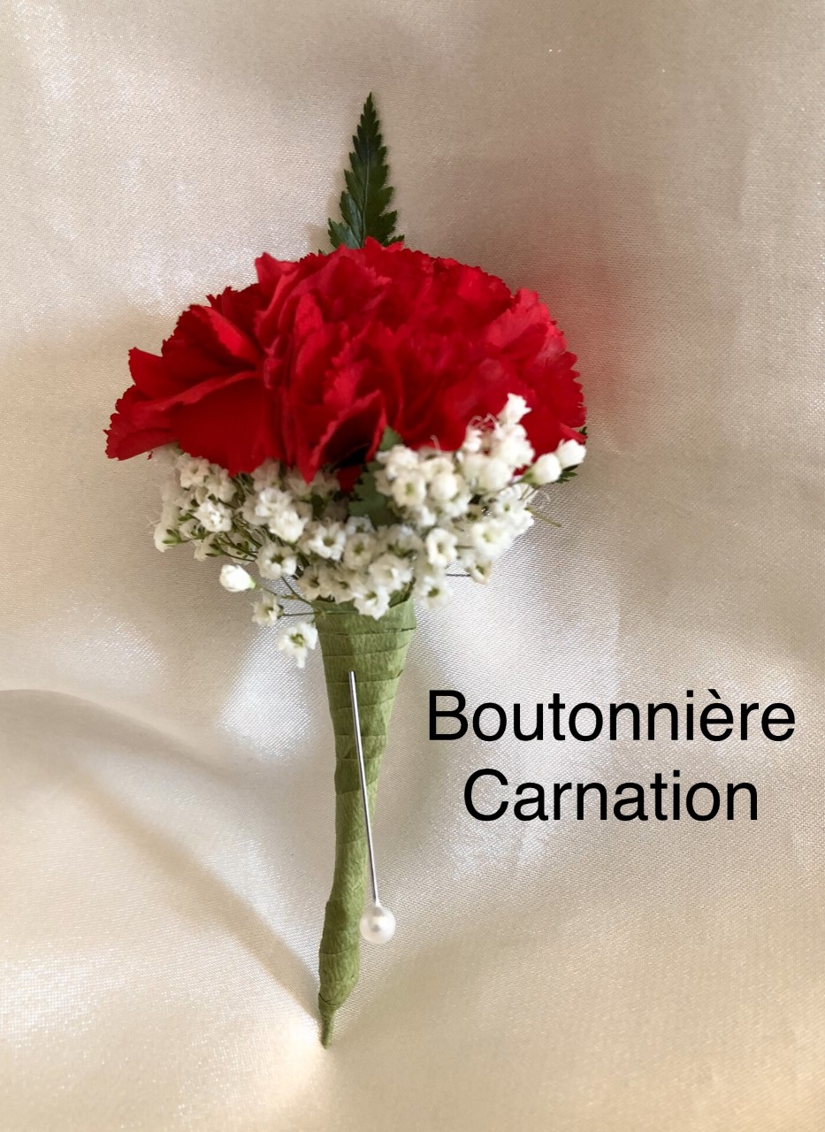 Carnation Boutonniere $6.75