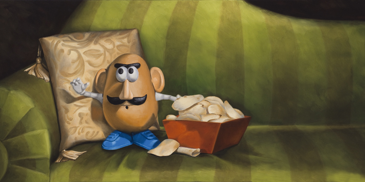 Couch Potato
15" x 30" / sold
oil on canvas