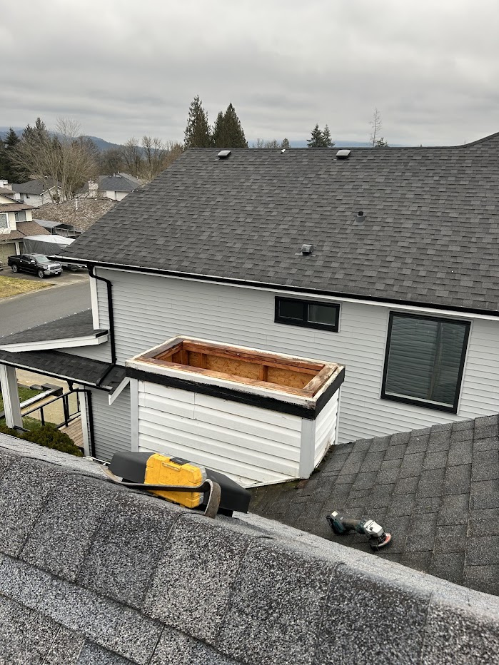 removal of chimney pipe and flashing pan