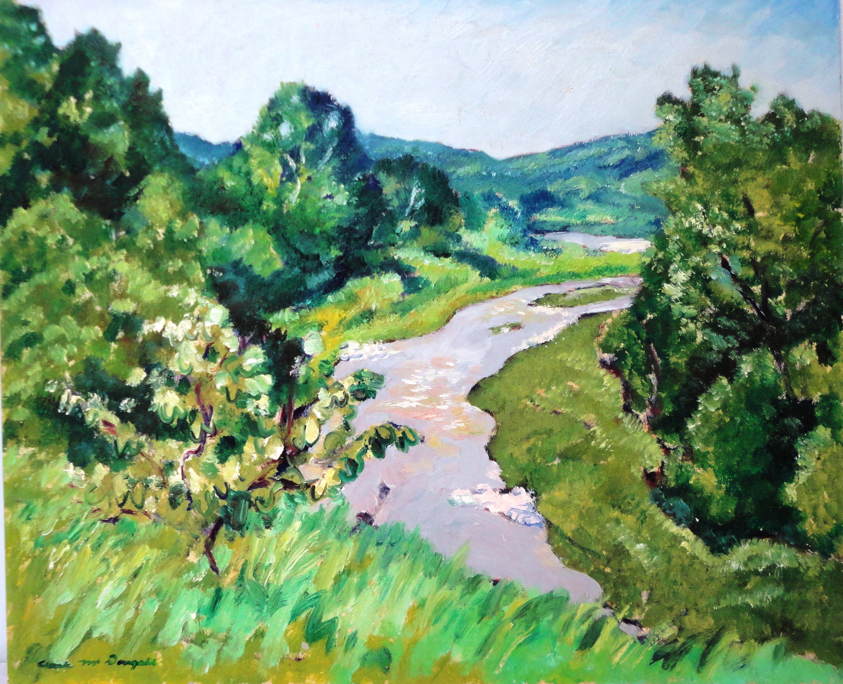 Creek in the Summer, Oil on card
