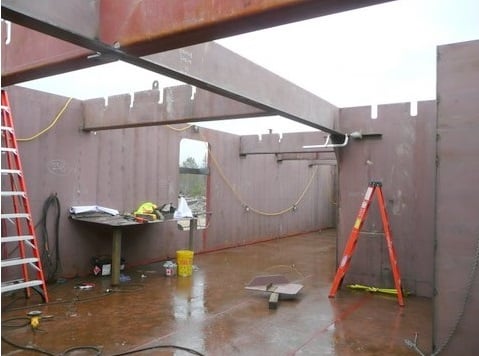 This is the engineering deck.  The card deck sits above, but here it was still open to the rain and snow making for a difficult work environment.  The sooner the car deck went on, the easier it was to complete the interior welding.