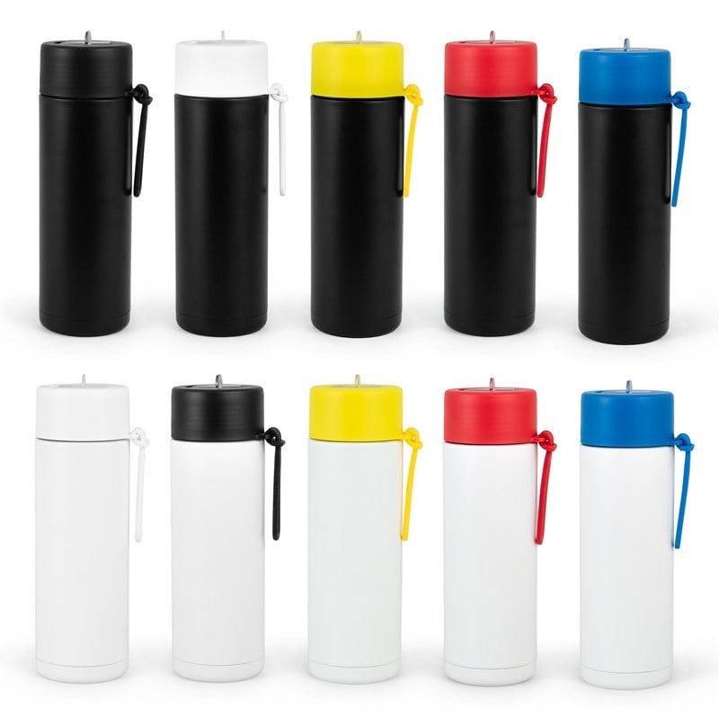 Man in uniform with blue cap and yellow apron writing on paper at a counter in a store with shelves of jars in the background.