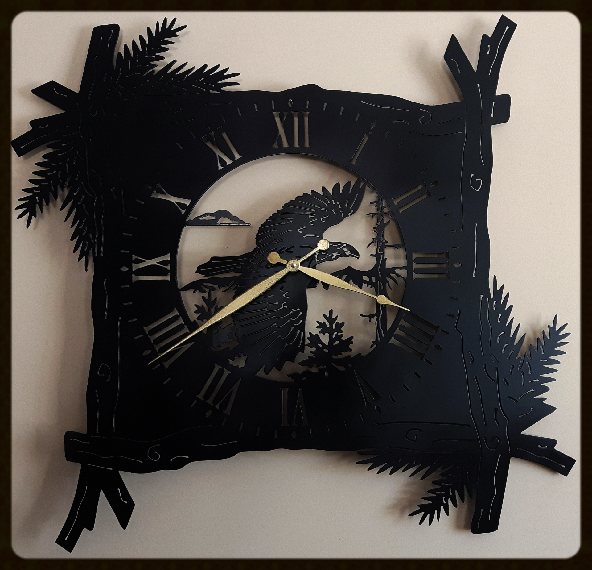 Metal Art, Eagle Clock, Campbell river BC, Vancouver island BC, Vancouver BC, Victoria BC, British Columbia,Alberta