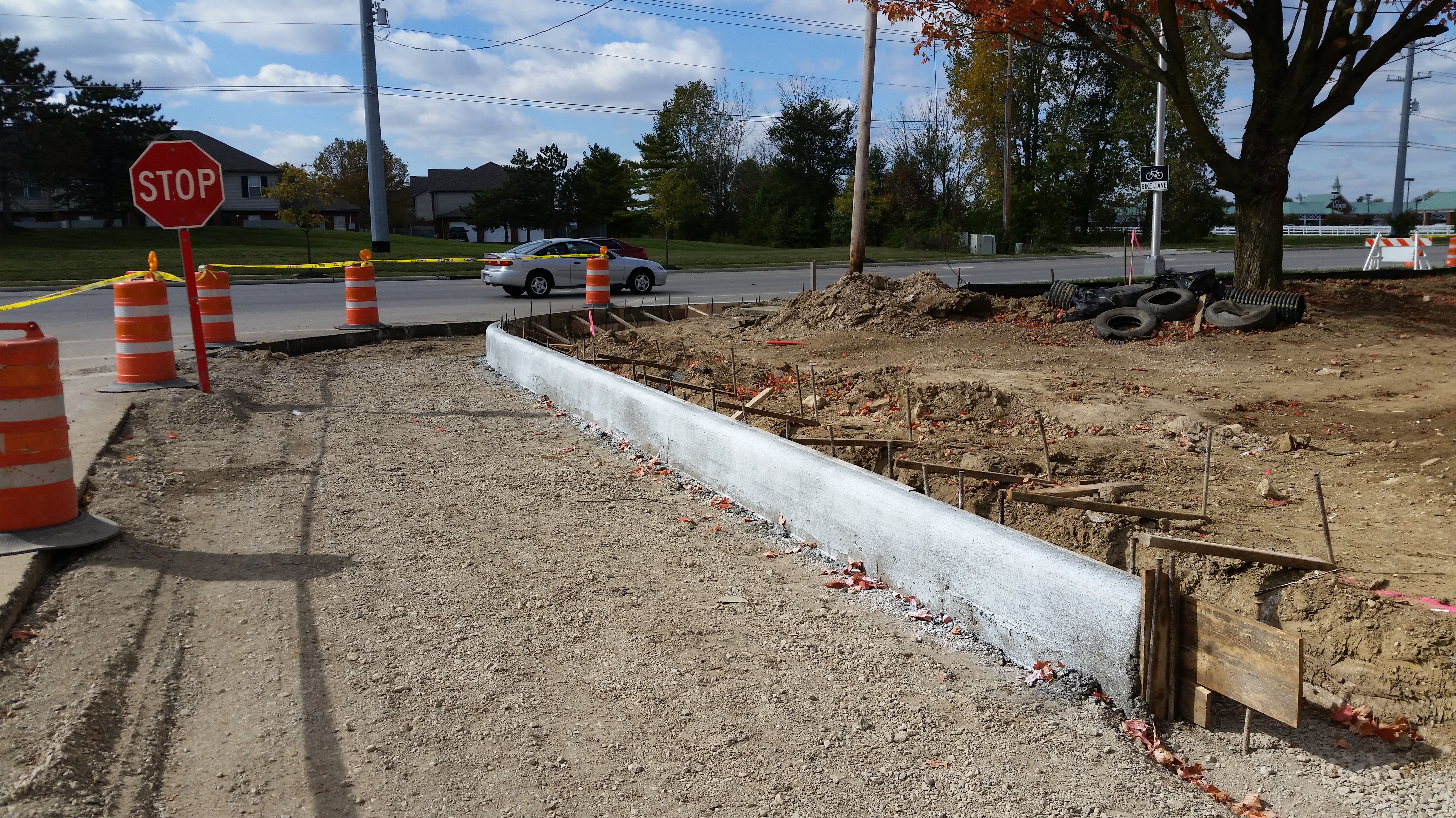 New curbs and sidewalks preparation is being completed 