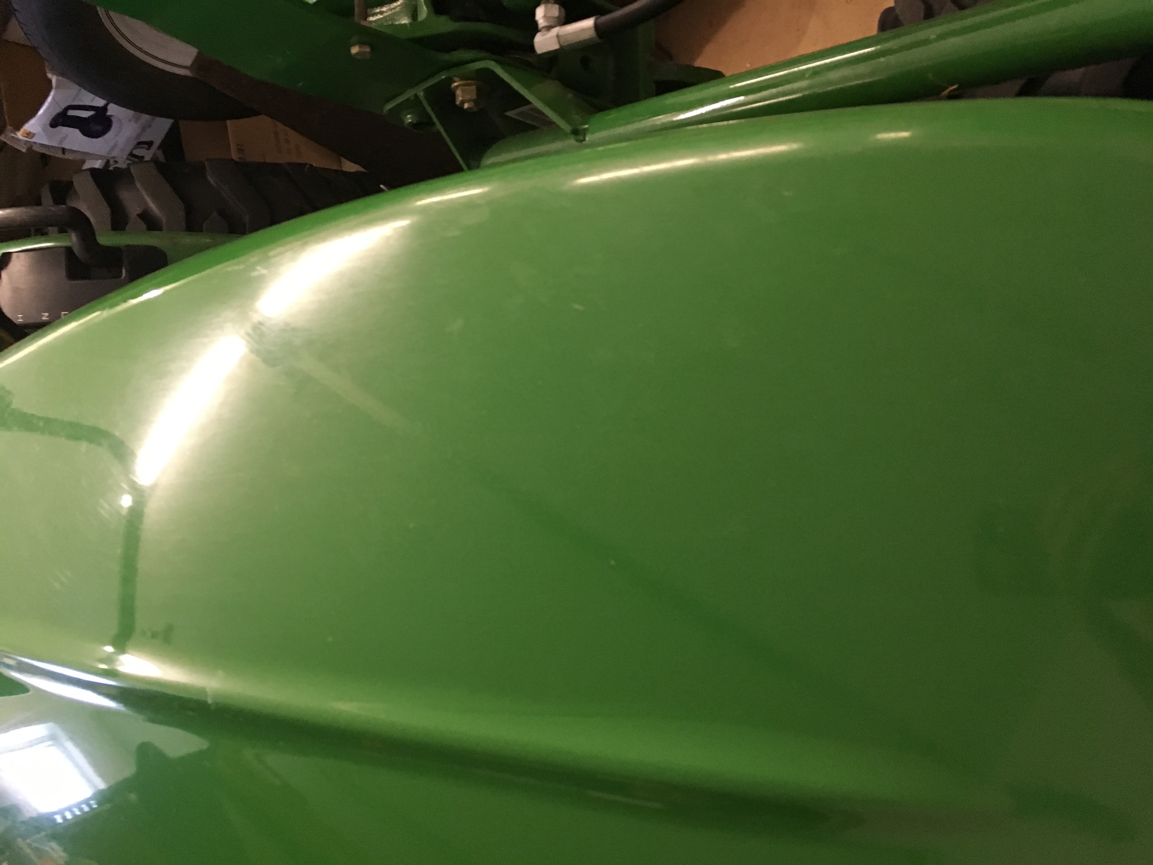 John Deere hood before polish
