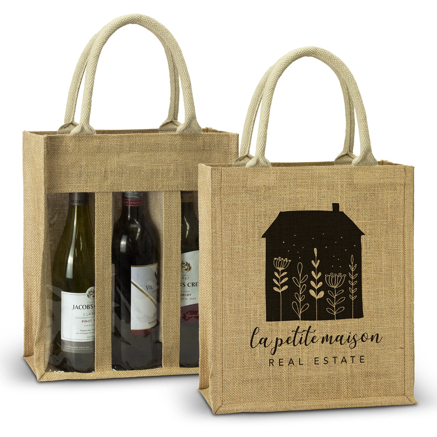 Serena Triple Jute Wine Bag 122951