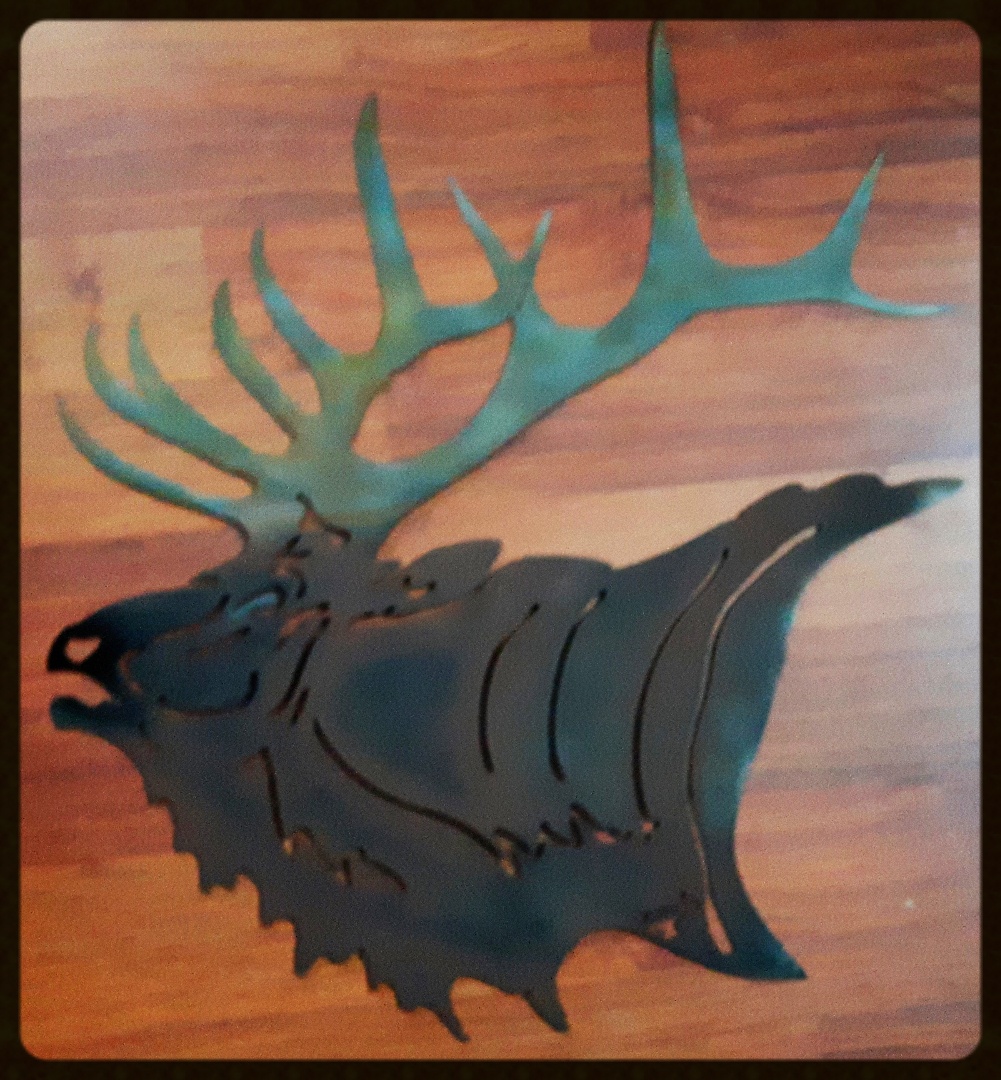 Metal art ,Elk head , Campbell river BC, Vancouver island BC, Vancouver BC, Victoria BC, British Columbia,Alberta