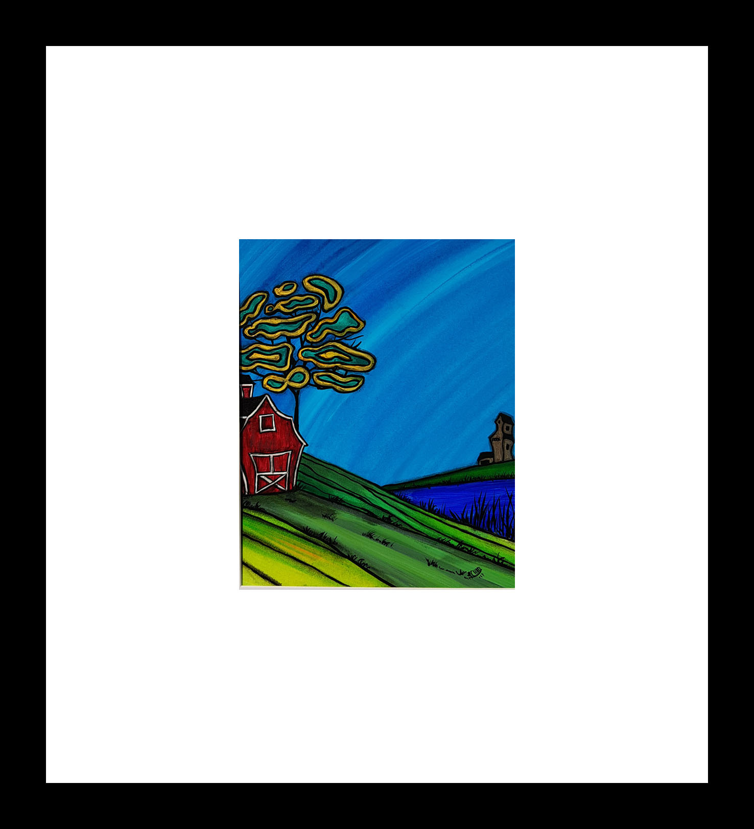 "Barn on the Hill" [2018]
Image: 7.5" x 9.5"
Framed: 20" x 20"
Acrylic on 246 lb. paper
$200.00 SOLD