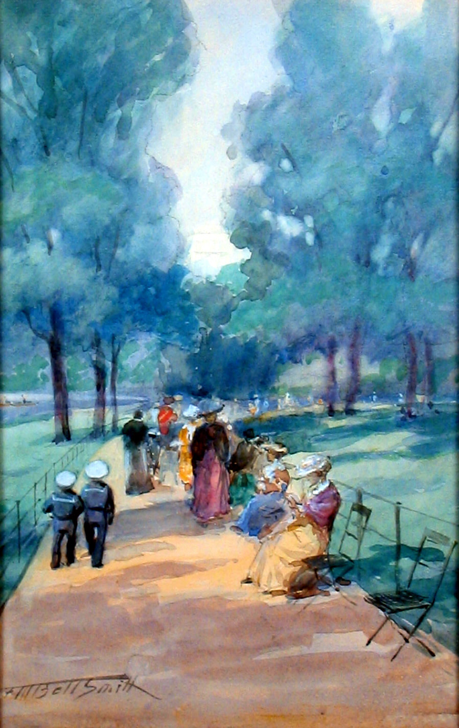 Jardin du Luxembourg Paris, Watercolour on paper
