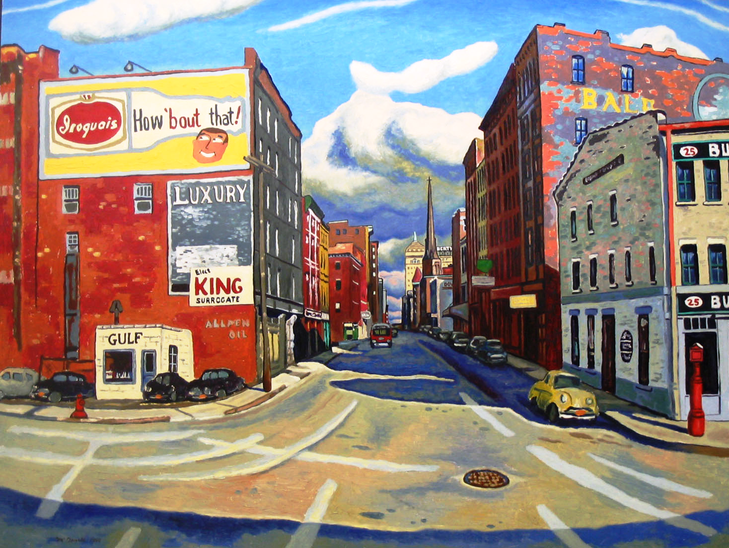 View of Buffalo, Oil on board