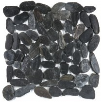 Obsidian Black Sliced Pebble