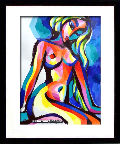 example of framing of the Blond Nude on Blue painting