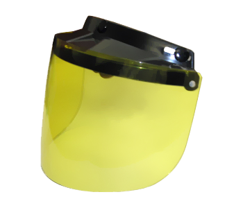 Écran adaptable sur casque Jet
Se fixe par 3 pressions ajustables
Relevable
Couleur jaune
Prix: 49.58$
