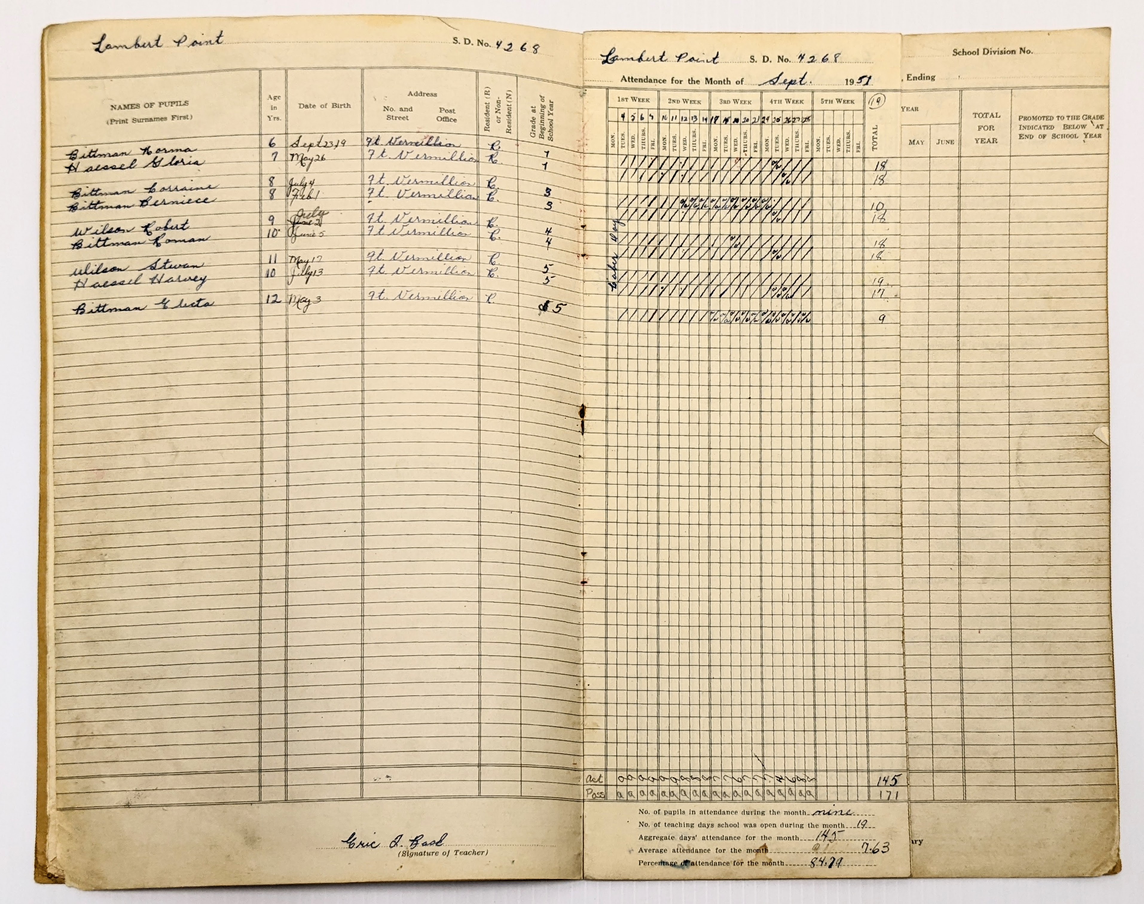 Today is the international Day of education according to the United Nations; as such we have chosen this attendance ledger as our artifact of the week! Formal education in the Fort Vermilion area started with the St Henri Residential School (Catholic) and Irene training school (Anglican). This was followed by the public school system which included the one room country schools (Buttertown, Lambert Point, Stoney Point, Batts, Ponton, Fort Vermilion) and later St. Mary's separate school. This public system has modernized with time and provides education as we know it today. As you can see this ledger comes from the lambert point school - in which 9 students were enrolled (5 Bittman, 2 Wilson, and 2 Hassell) from grades 1-5. Eric Bask was the teacher and it is dated as the 51' -52' school year - making it 70 years old!
24/01/2022
2002.226.97 / Campbell, Jean