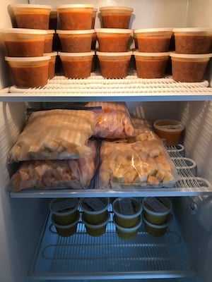 Freezer with soup