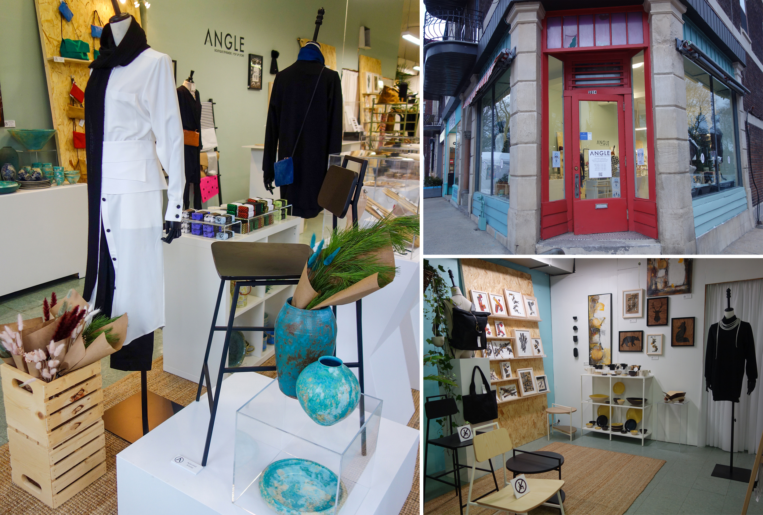 ANGLE-MTL Pop up store
Conception decors and merchandising
Montreal, Quebec