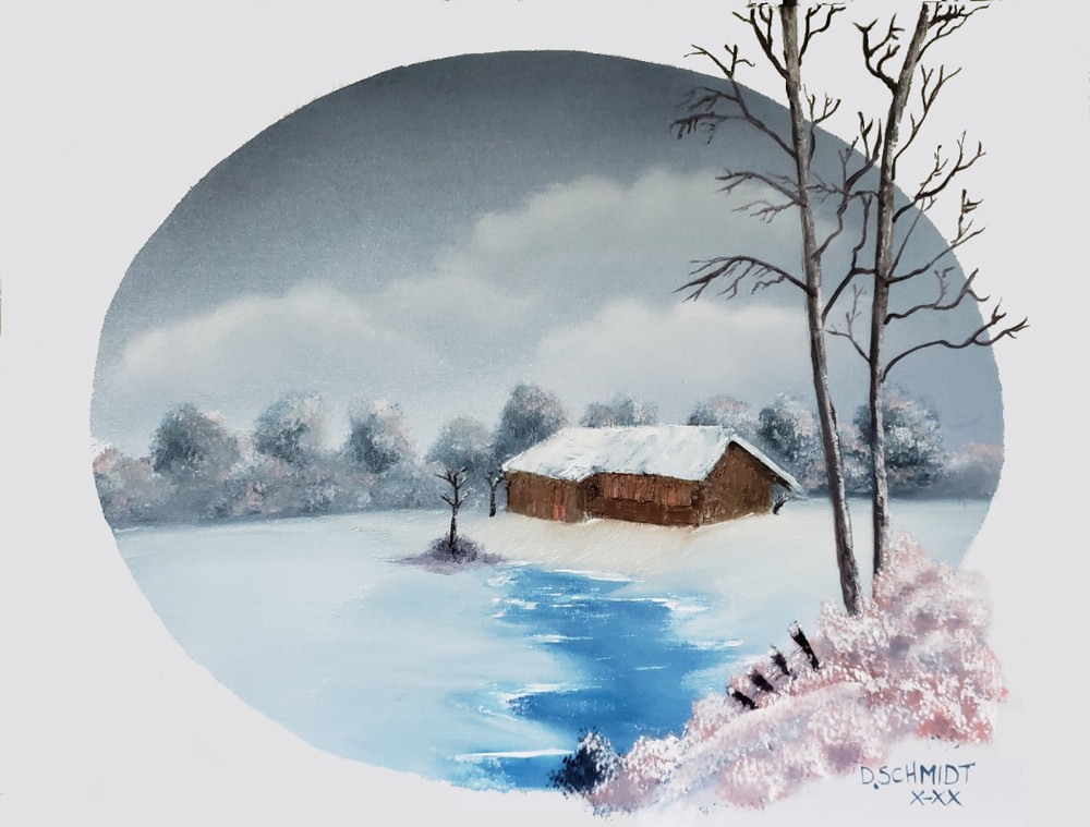 Modern Winter Sence-Bob Ross  inspired