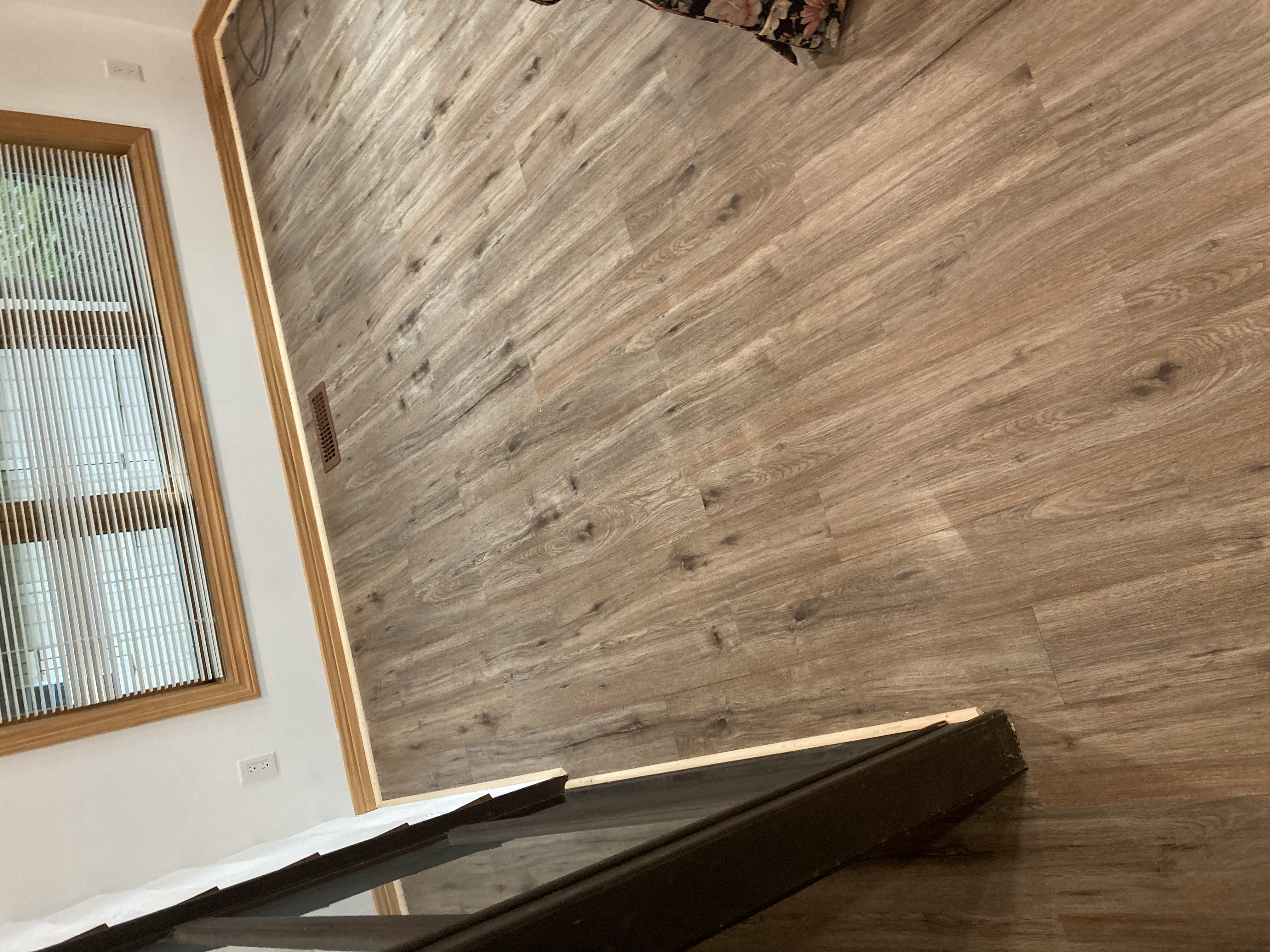 Flooring and trim change at the cottage!